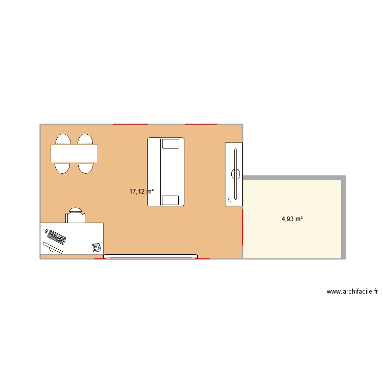 T2 la compta c'est trop cool 2. Plan de 2 pièces et 22 m2