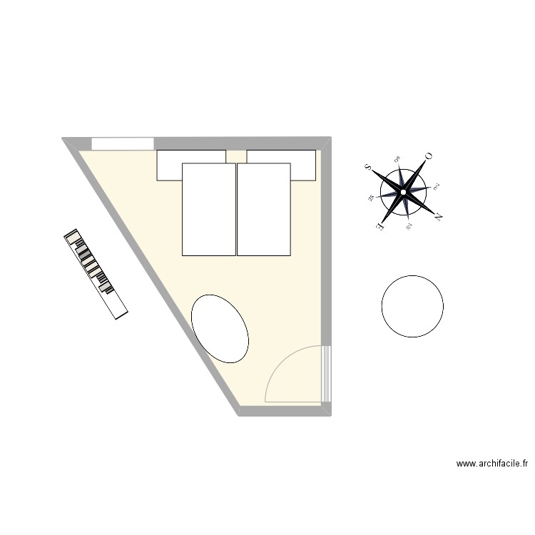 Issy bureau v2. Plan de 1 pièce et 11 m2