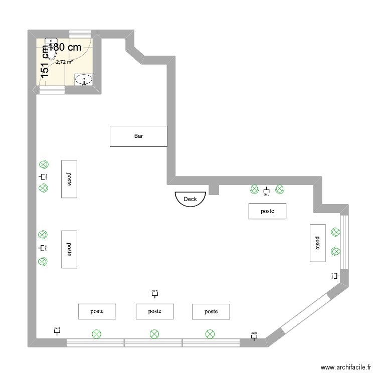 Tufting Studio. Plan de 1 pièce et 3 m2