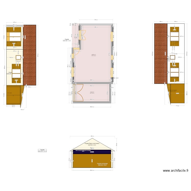 Maison Thibaut origine 2. Plan de 2 pièces et 61 m2