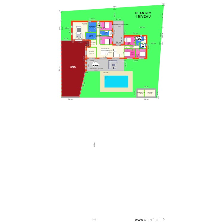 Version 2 RDC : 5CH. Plan de 22 pièces et 434 m2