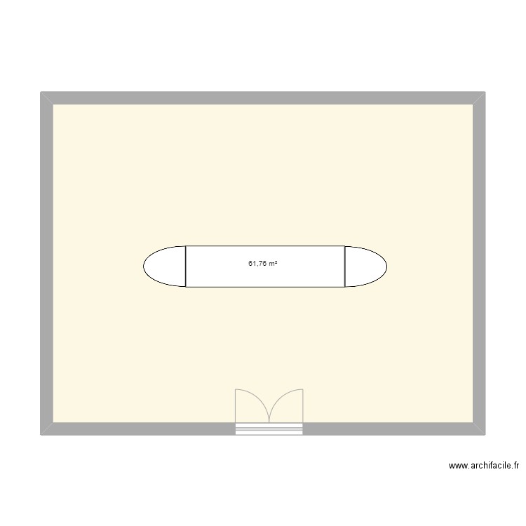 hall. Plan de 1 pièce et 62 m2