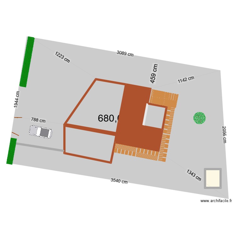 Mérignac Parcelle. Plan de 3 pièces et 49 m2