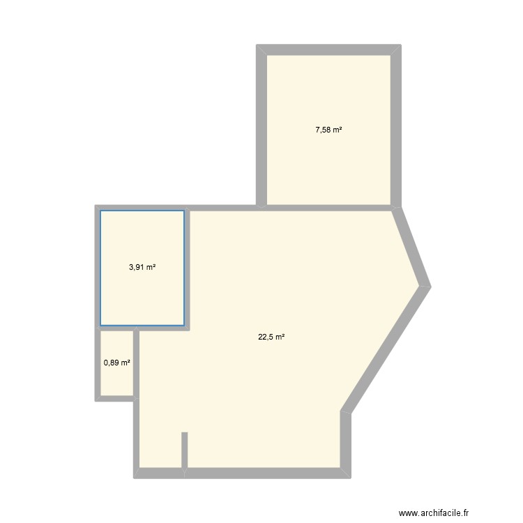 Mehcec. Plan de 4 pièces et 35 m2