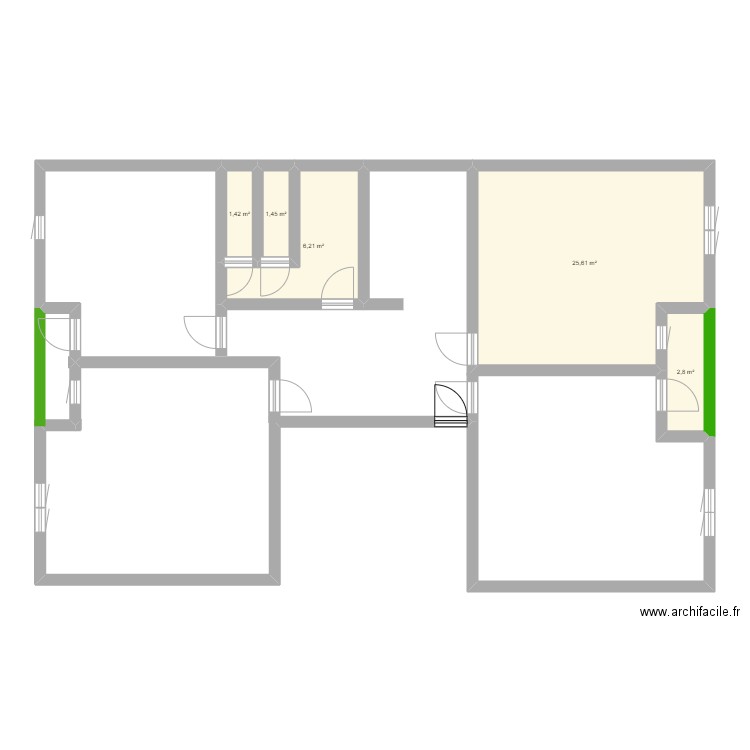 lovo. Plan de 5 pièces et 37 m2