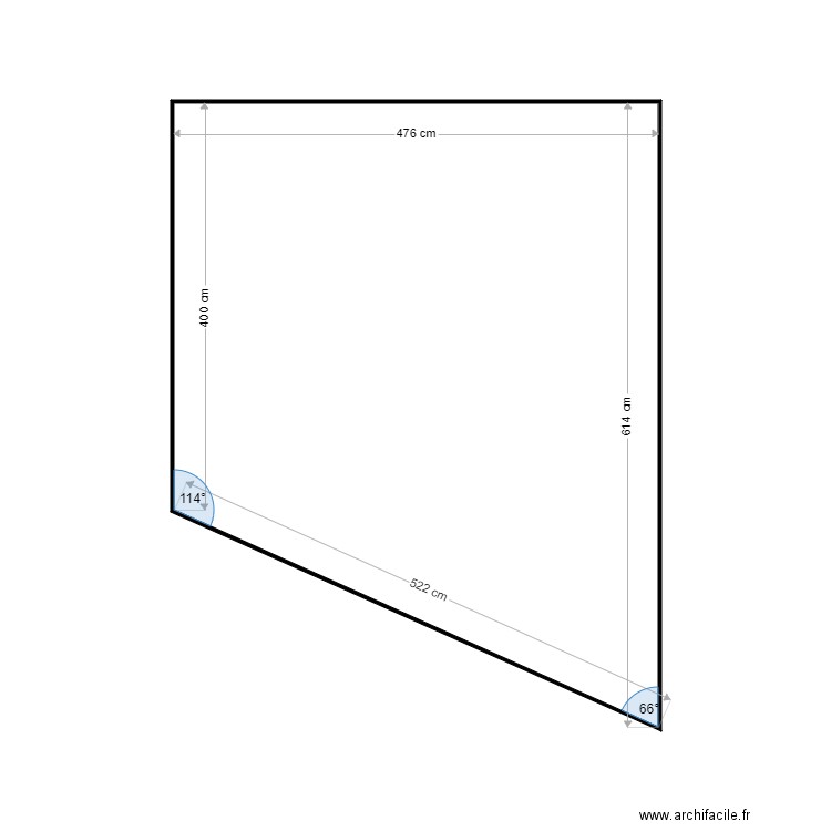 massif. Plan de 1 pièce et 24 m2