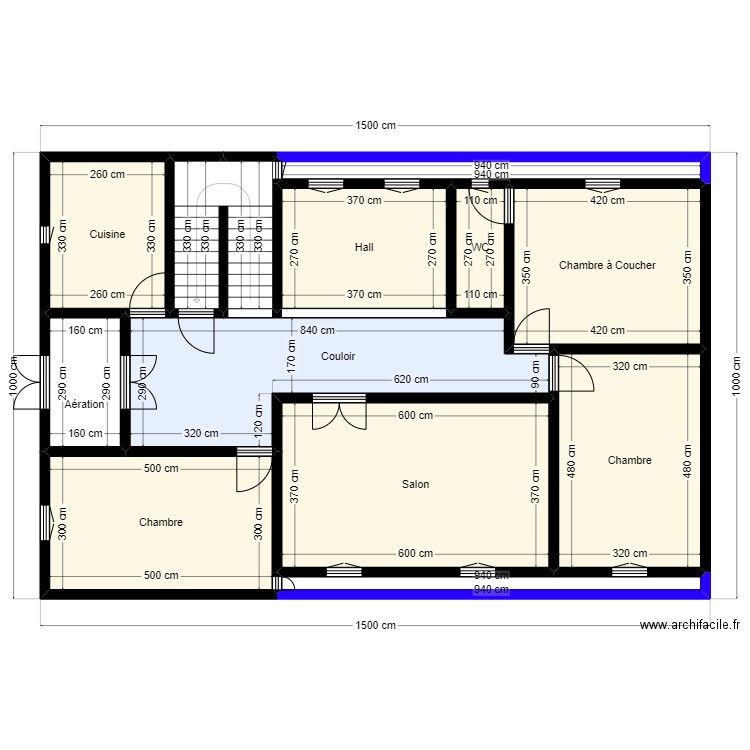 Plan de terrain 10mx15m Client 33 22 17 18. Plan de 13 pièces et 126 m2