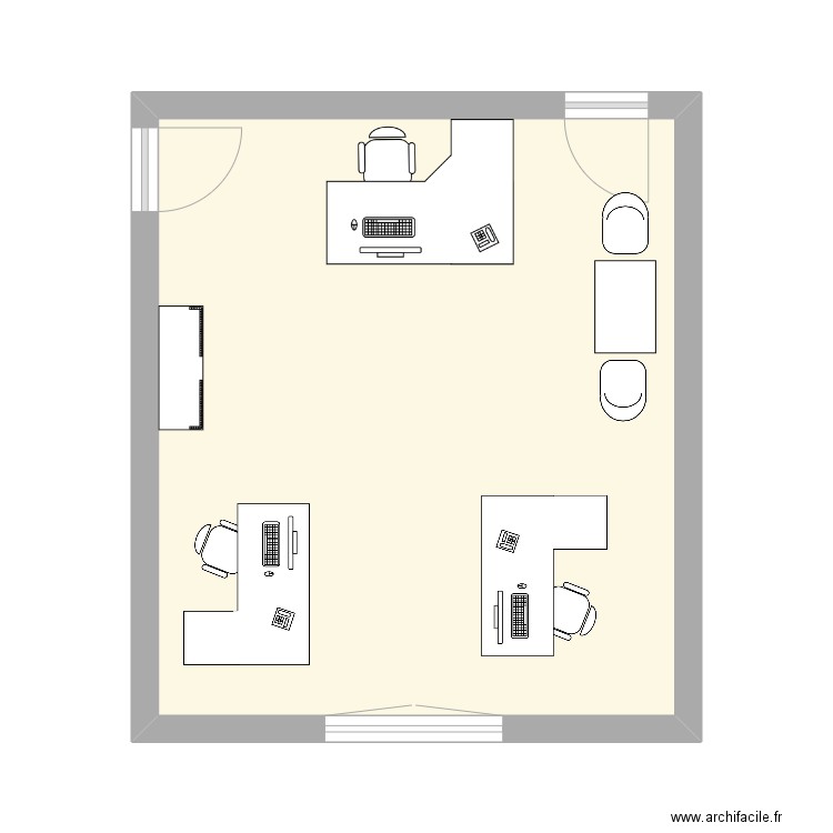 jess. Plan de 1 pièce et 28 m2