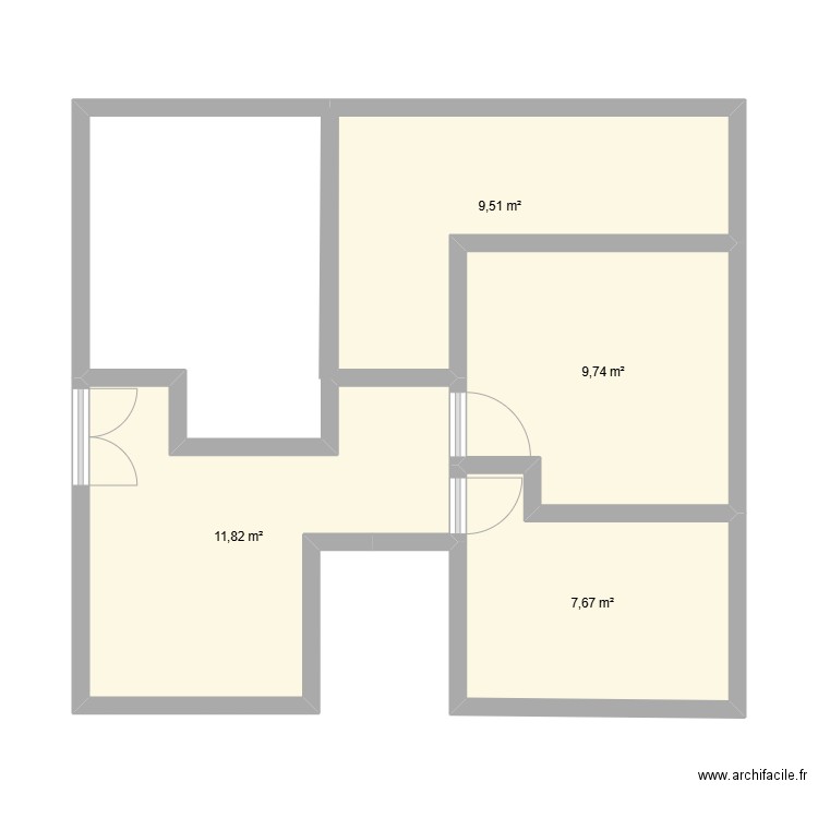 Beauchamps 2. Plan de 4 pièces et 39 m2