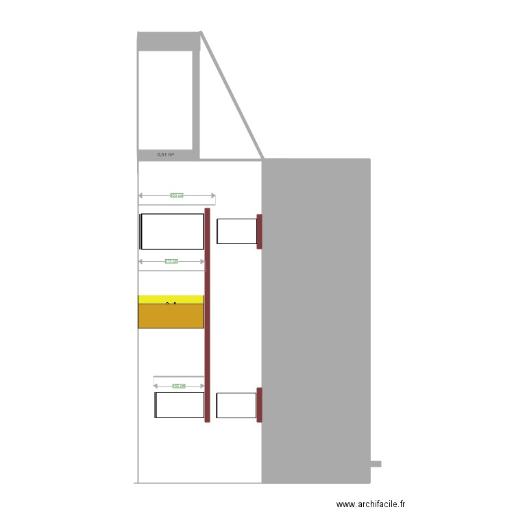 elouann. Plan de 1 pièce et 1 m2