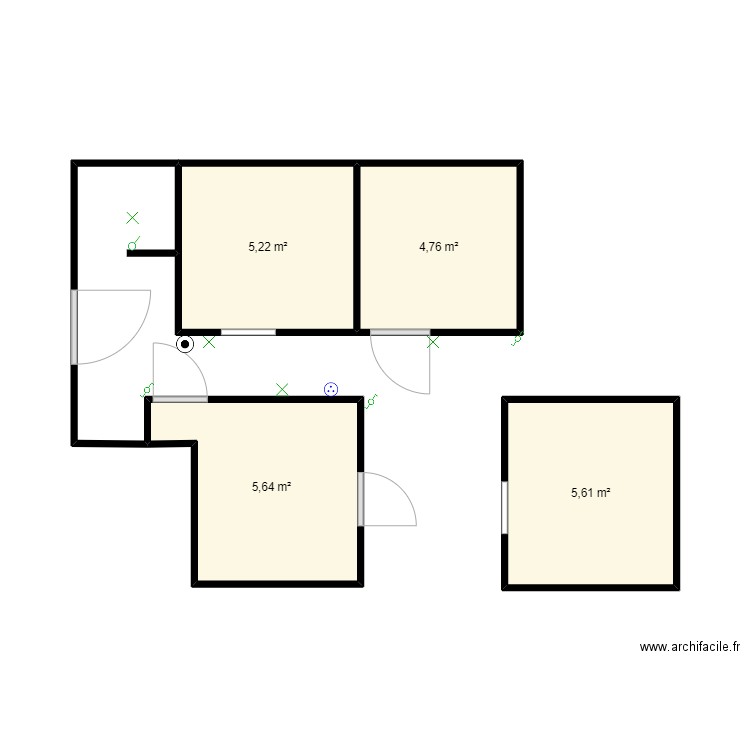 loft. Plan de 4 pièces et 21 m2