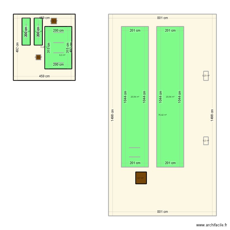 Ajouts places parking haut PROP 2. Plan de 12 pièces et 195 m2