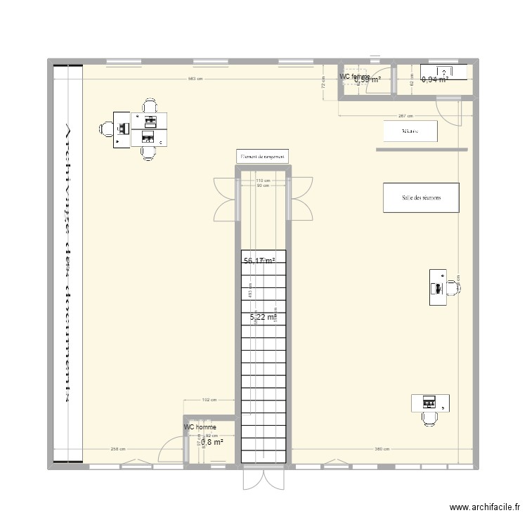 PLAN 1. Plan de 5 pièces et 64 m2