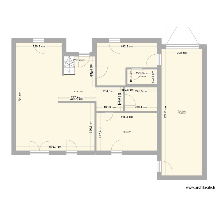 Maison corbiac. Plan de 4 pièces et 107 m2