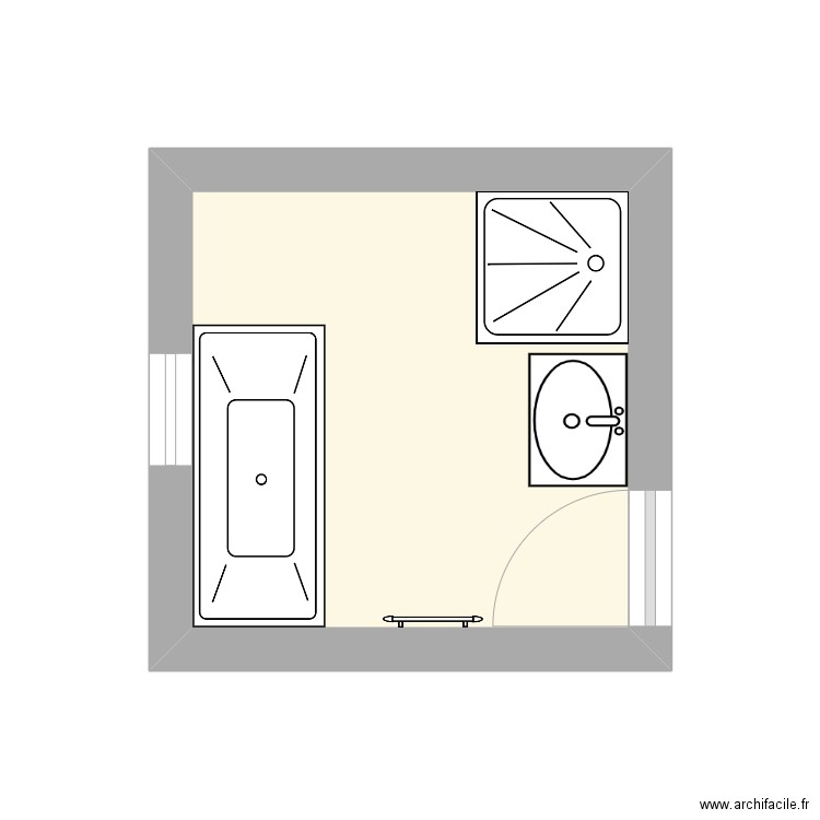 SALLE DE BAINS MAISON. Plan de 1 pièce et 7 m2