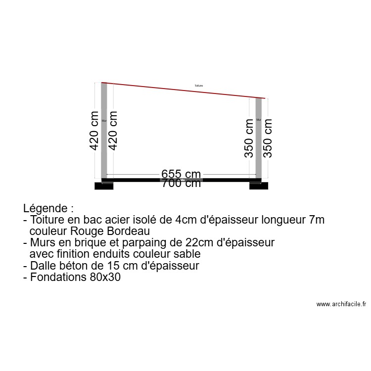 Plan coupe. Plan de 0 pièce et 0 m2