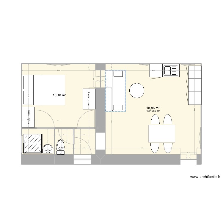 2P-PARM v2. Plan de 5 pièces et 33 m2