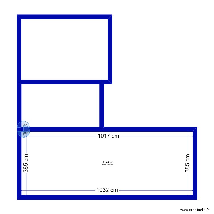 Projet de renovation. Plan de 1 pièce et 40 m2