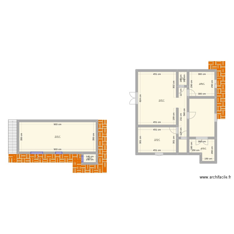 sous-sol. Plan de 7 pièces et 98 m2