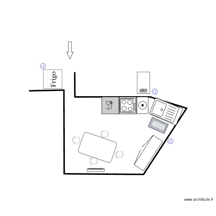 Cuisine1. Plan de 0 pièce et 0 m2