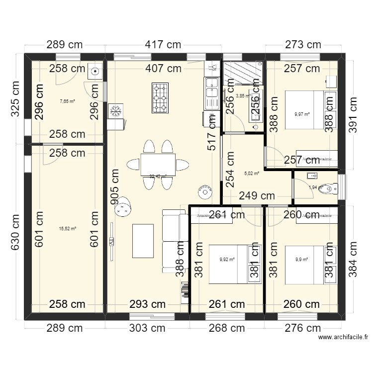 AiguillonS/Mer 2. Plan de 9 pièces et 96 m2