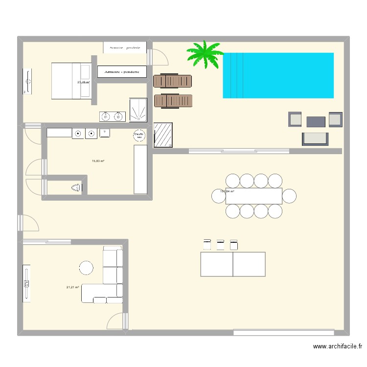 reno. Plan de 4 pièces et 219 m2