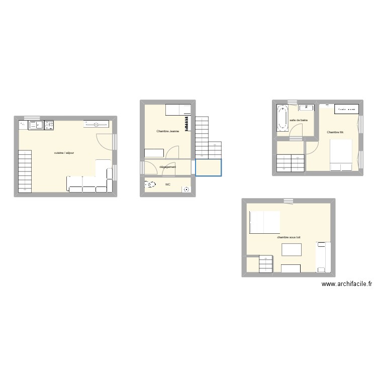 DEHOUCK. Plan de 10 pièces et 85 m2