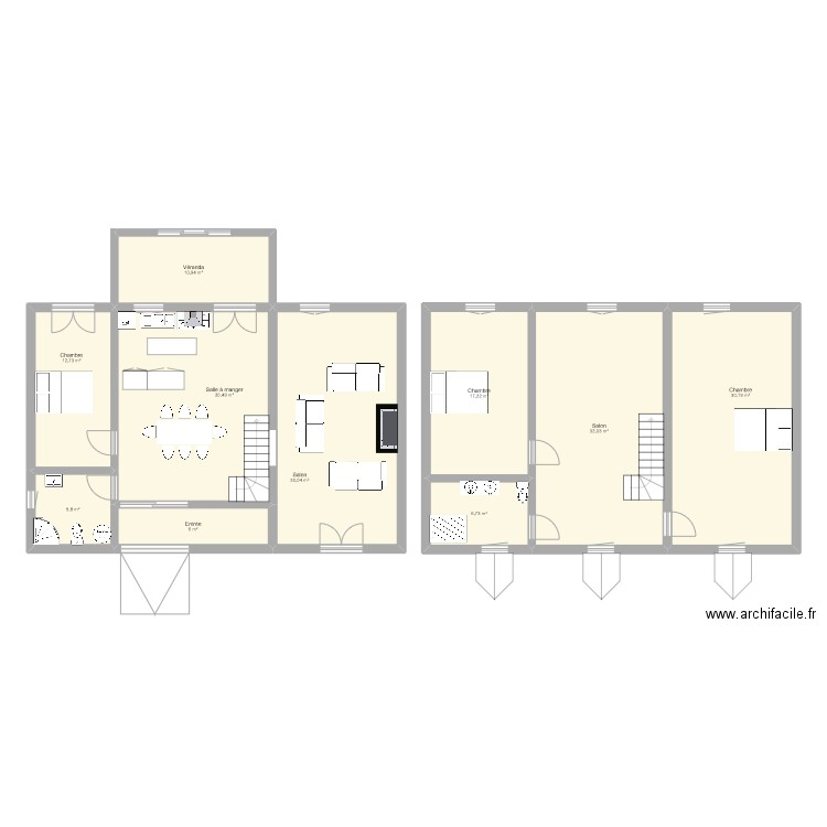 test petite maison. Plan de 10 pièces et 182 m2