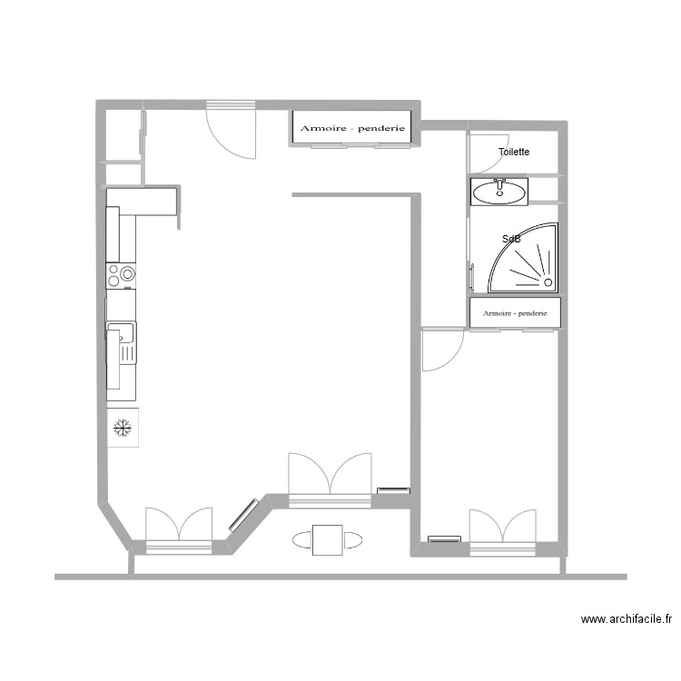 LPSG. Plan de 4 pièces et 6 m2