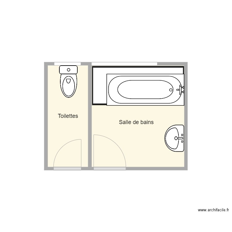 plan avant travaux Magueur. Plan de 2 pièces et 6 m2