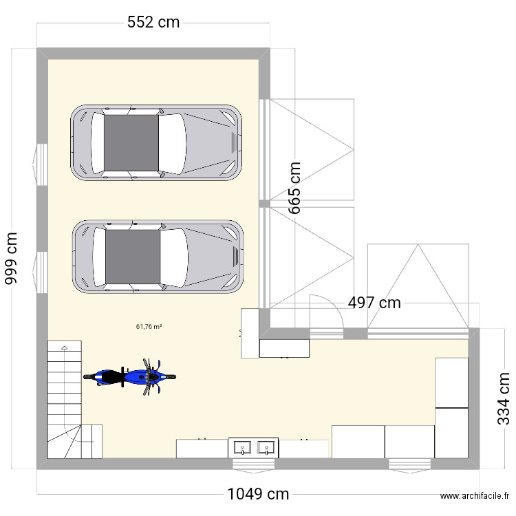 Garage St lucien. Plan de 1 pièce et 62 m2