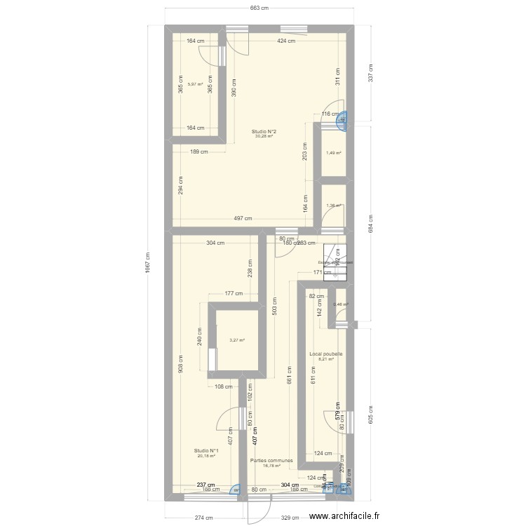 immeuble Anzin. Plan de 9 pièces et 88 m2