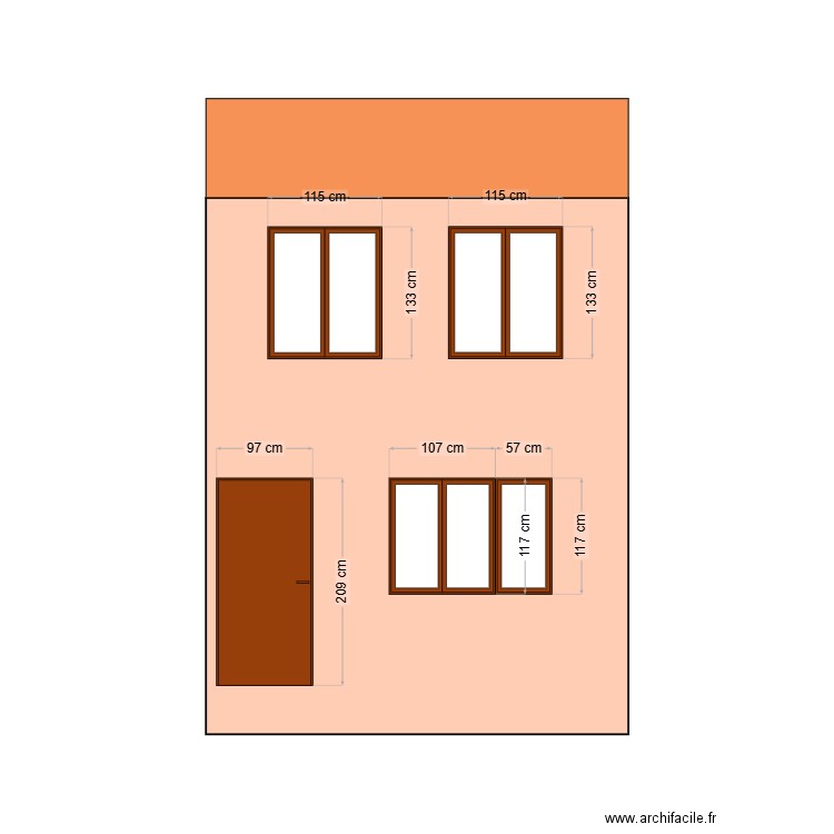 facade. Plan de 0 pièce et 0 m2