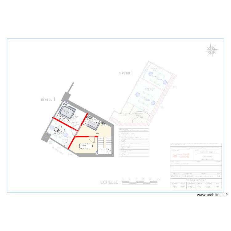 Plan Grenoble R+1. Plan de 2 pièces et 24 m2