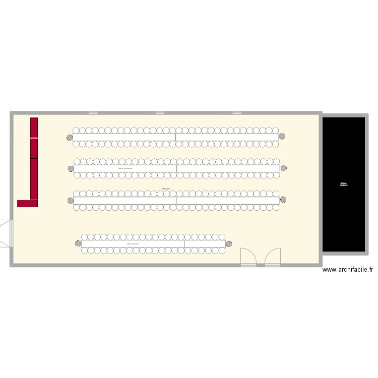 Salle . Plan de 2 pièces et 403 m2