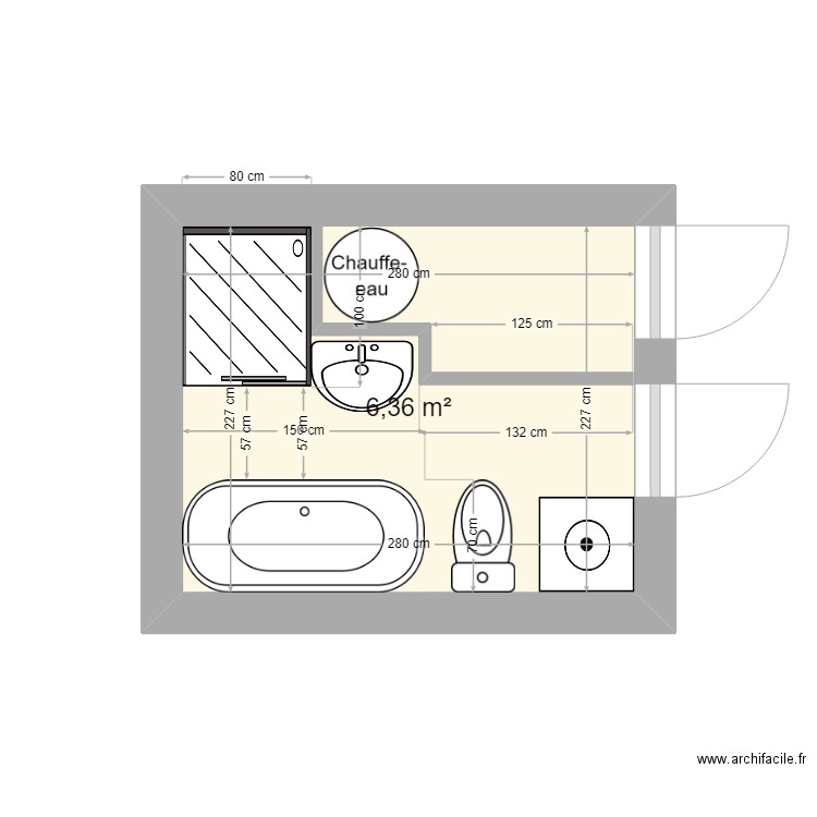 OLGA`S BATHROOM. Plan de 1 pièce et 6 m2