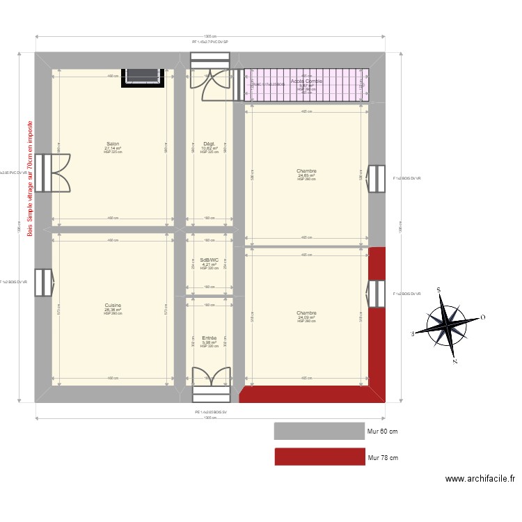 ARCHER. Plan de 8 pièces et 129 m2