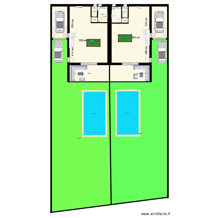 vaulongue2 villa. Plan de 11 pièces et 661 m2