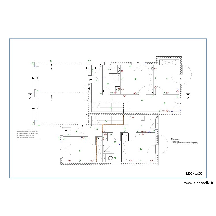 RDC - ECLAIRAGE. Plan de 0 pièce et 0 m2