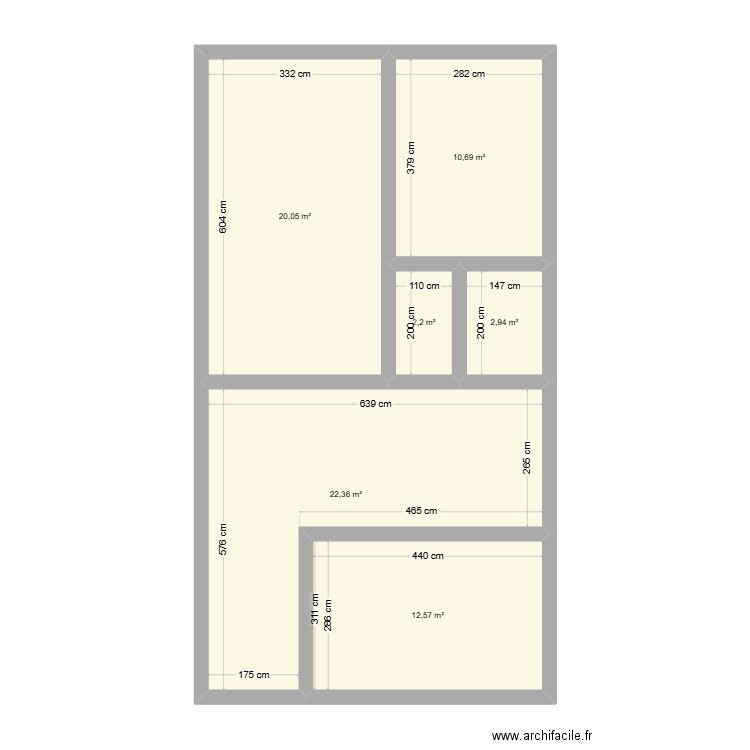 Maison Artenay 2ème. Plan de 6 pièces et 71 m2