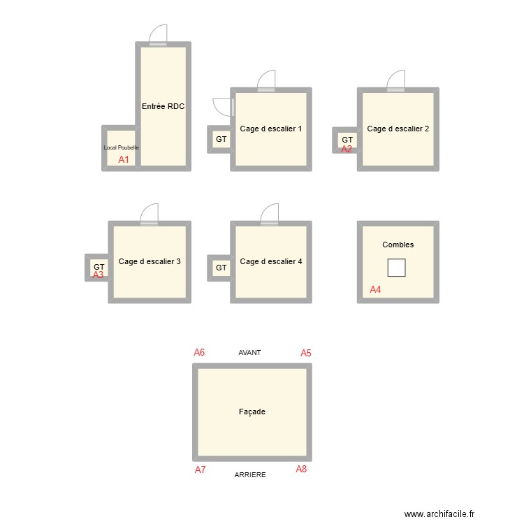 SCI LG PC. Plan de 12 pièces et 22 m2