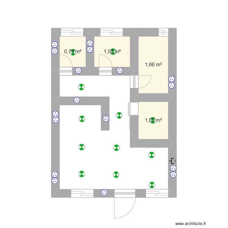 Appart Cameroun . Plan de 4 pièces et 5 m2