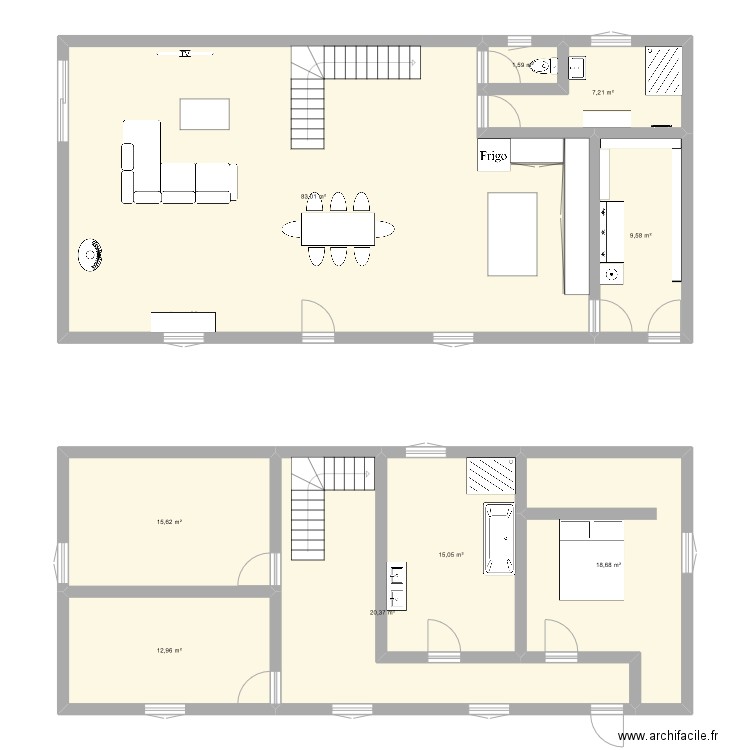 Plan 2. Plan de 9 pièces et 184 m2