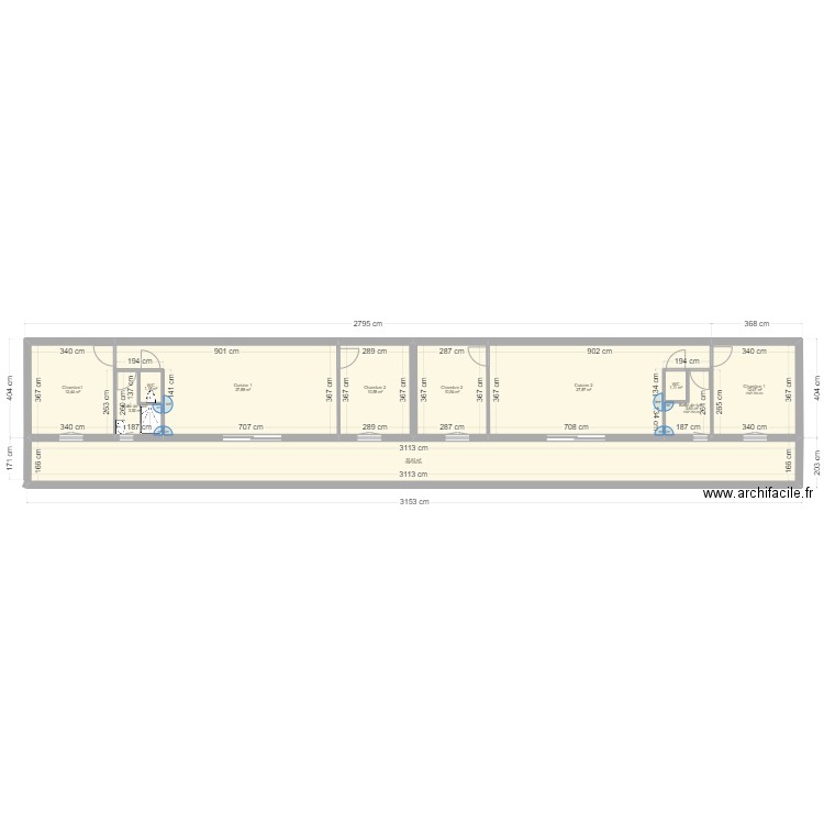 Auboué. Plan de 31 pièces et 385 m2