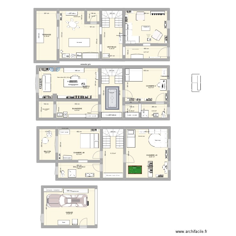 GAZELLE Avignon. Plan de 19 pièces et 219 m2