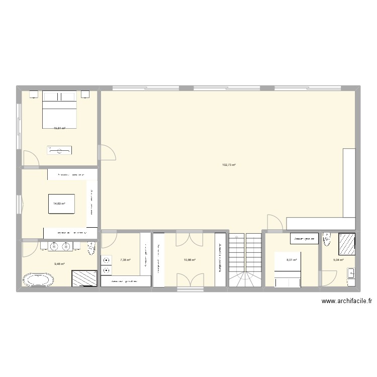 Maison ile maurice. Plan de 8 pièces et 174 m2