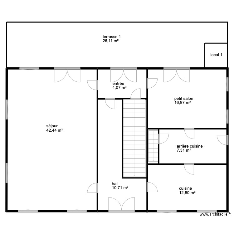 danon rdc 1. Plan de 5 pièces et 945 m2