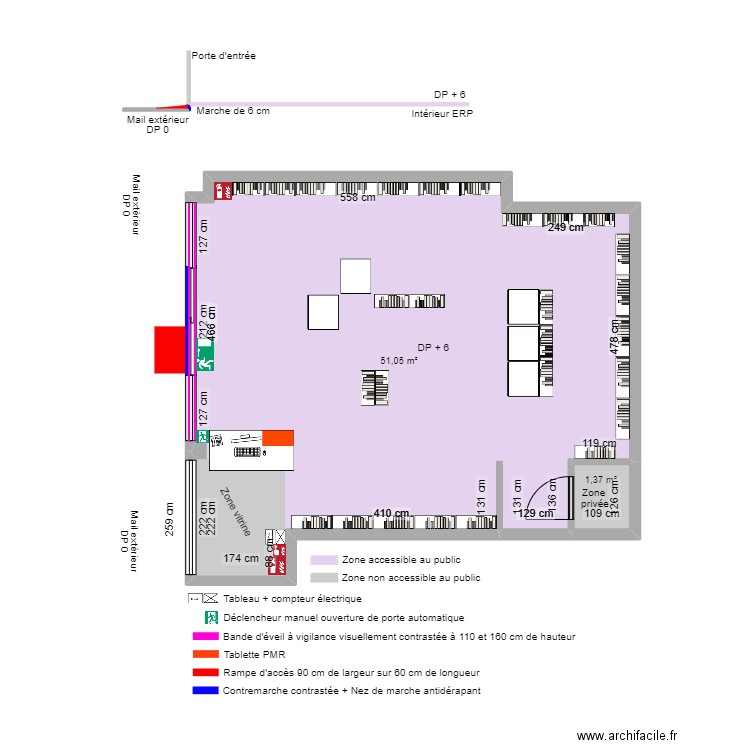 LILA DRESSING APRES TRAVAUX. Plan de 3 pièces et 60 m2