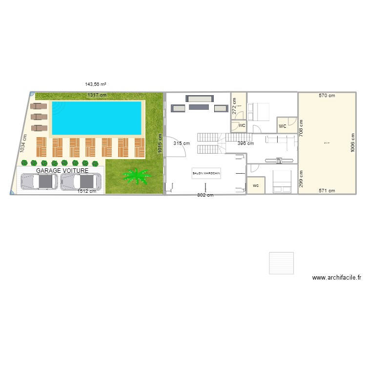 ADAM REEL SOUS SOL. Plan de 6 pièces et 213 m2