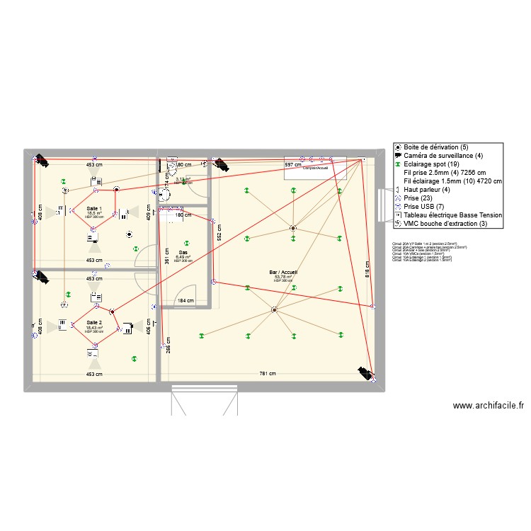 PanicRoom_2. Plan de 5 pièces et 100 m2